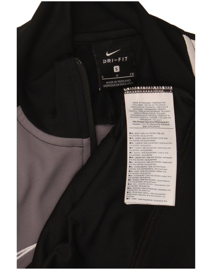Nike Mens Dri Fit Tracksuit Top Jacket Pequeno Preto Colourblock Poliéster