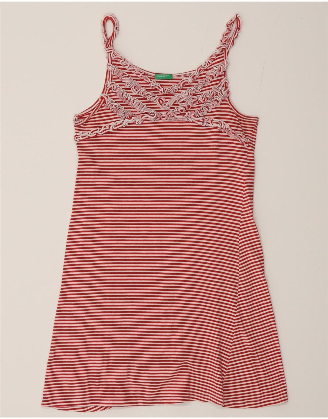 Vestido feminino BENETTON UK 4 XS listrado vermelho