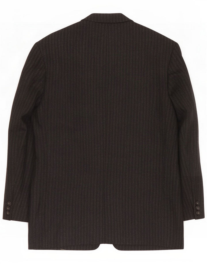 Mexx Jaqueta blazer masculina de 4 botões IT 50 grande lã listrada preta