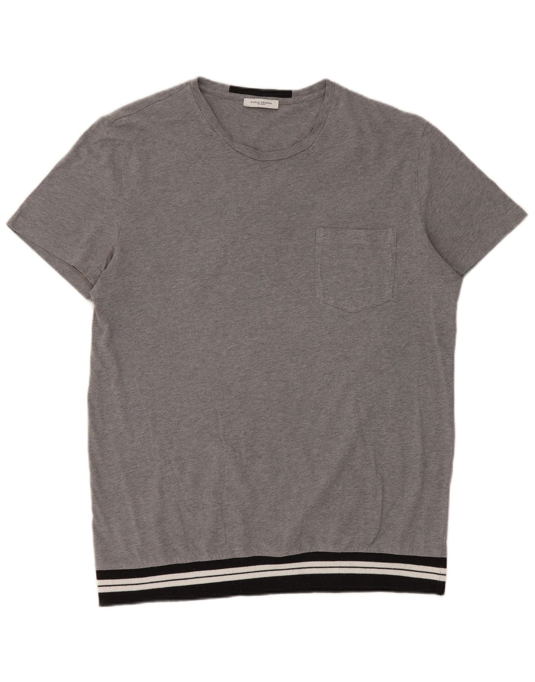 Paolo Pecora Camiseta masculina Top cinza médio Colourblock