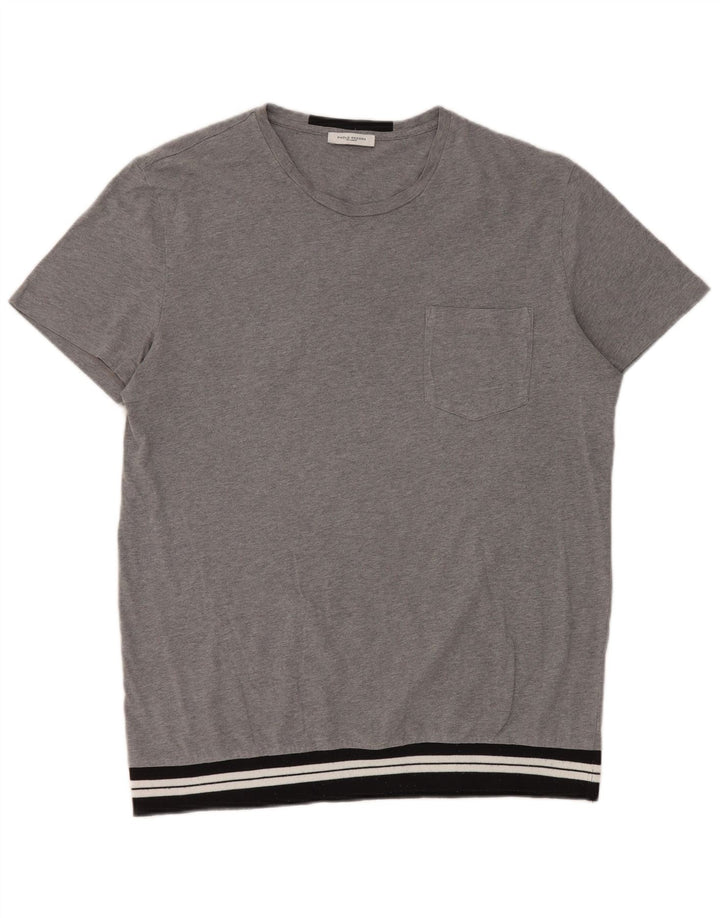 Paolo Pecora Camiseta masculina Top cinza médio Colourblock