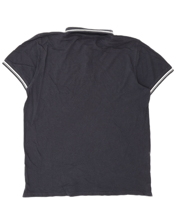 Camisa polo masculina Sergio Tacchini 2XL algodão listrado azul marinho