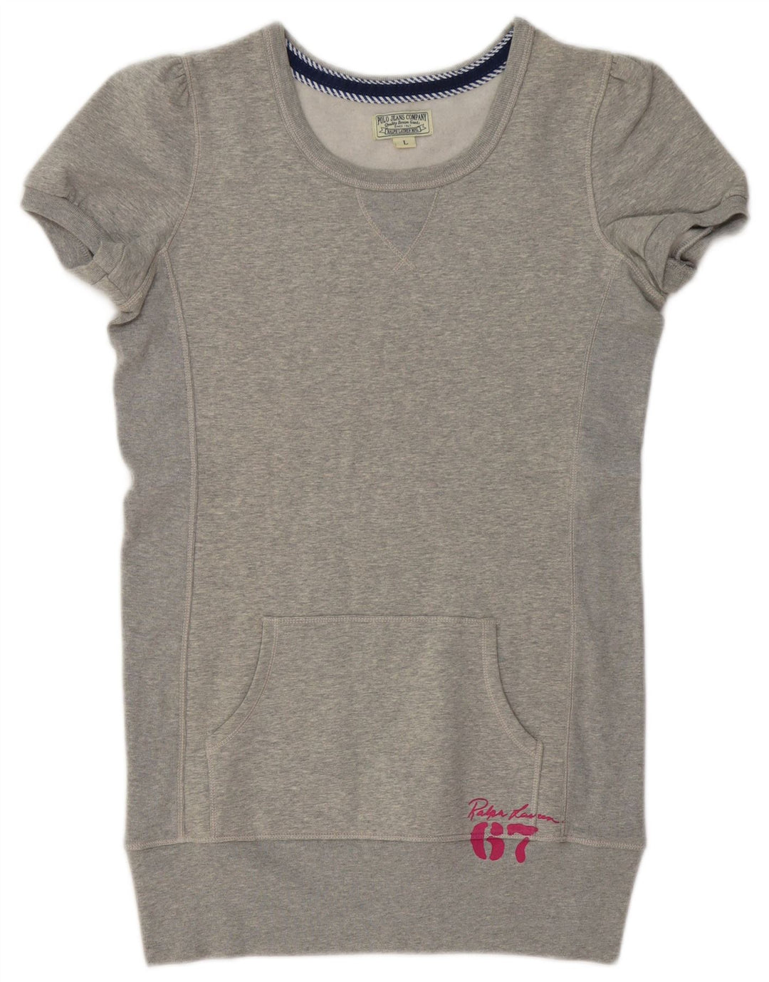 POLO RALPH LAUREN moletom feminino longline jumper UK 16 grande cinza