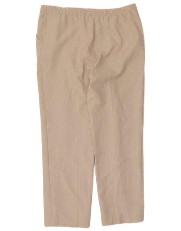 Calça feminina reta casual Marks & Spencer Reino Unido 14 grande W36 L28 bege