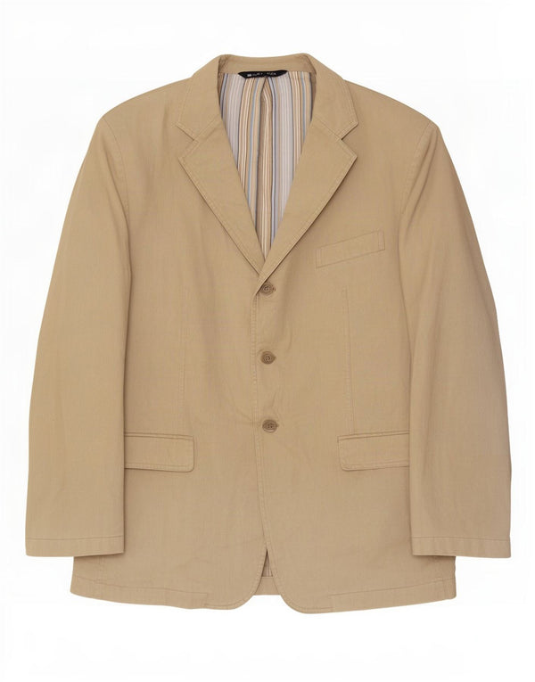 Jaqueta blazer masculina de veludo cotelê Marks & Spencer com 3 botões Reino Unido 42 XL algodão bege