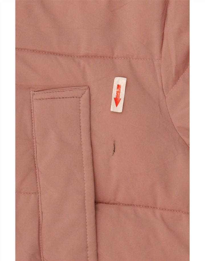 Casaco feminino acolchoado com capuz e capuz Marks & Spencer UK 18 XL rosa poliéster