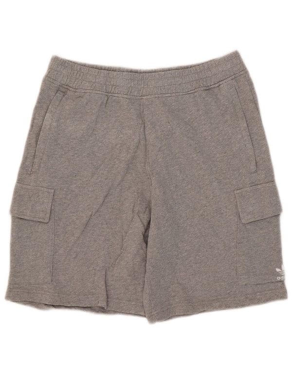 Adidas Mens Cargo Sport Shorts Grande Algodão Cinza