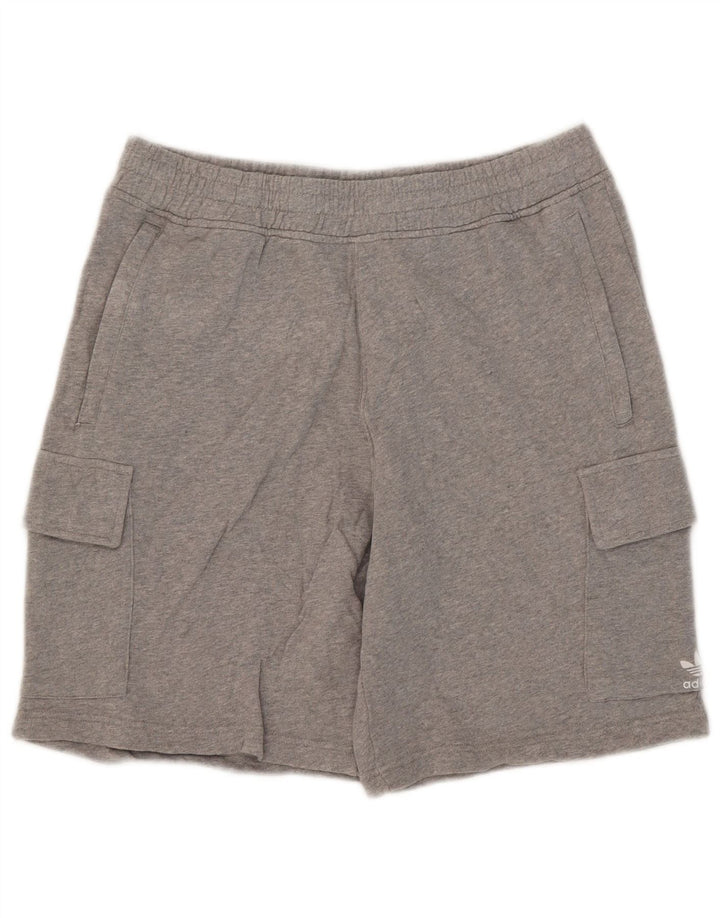 Adidas Mens Cargo Sport Shorts Grande Algodão Cinza