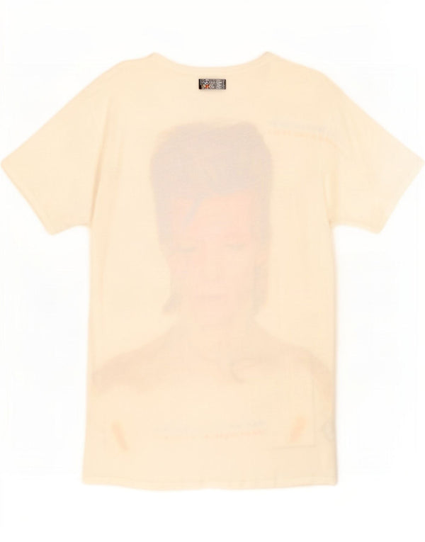 Zara Mens Graphic T-Shirt Top Medium White Cotton