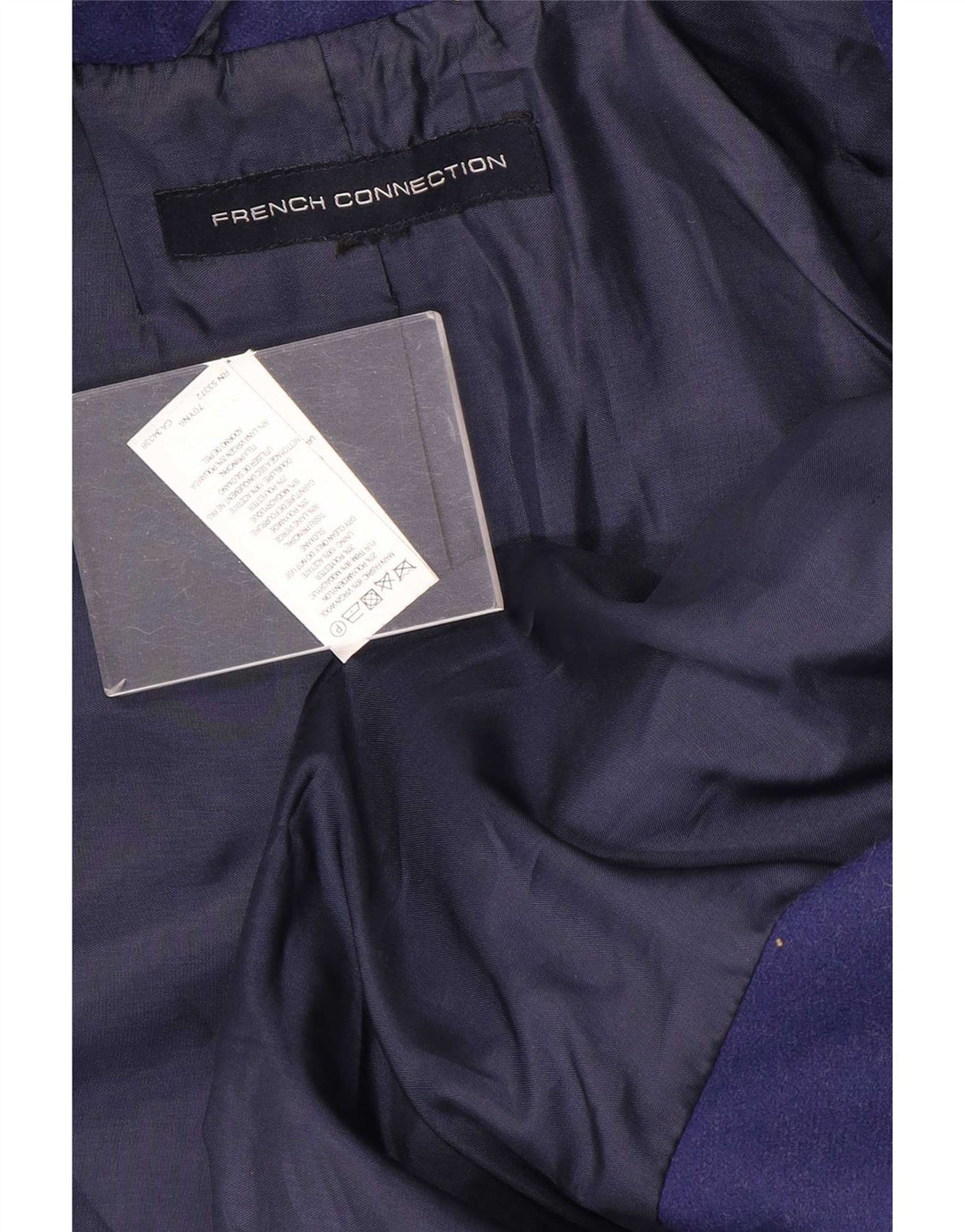 Casaco feminino com peito duplo French Connection UK 10 lã roxa pequena
