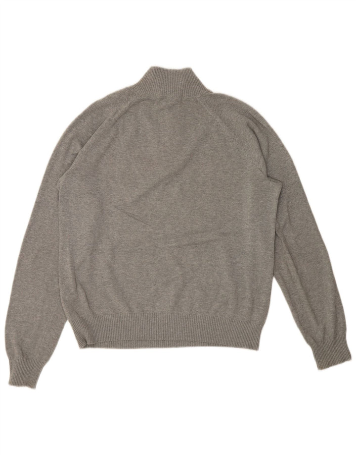 Suéter masculino Timberland regular fit com zíper e gola grande de algodão cinza