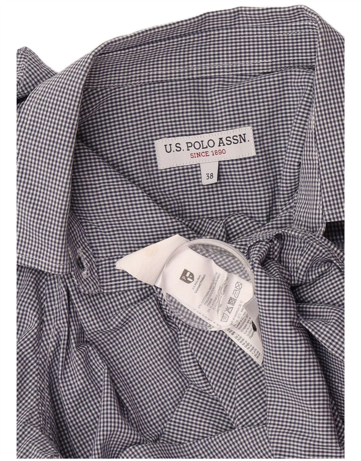 US Polo Assn. Camisa Feminina EU 38 Média Azul Marinho Algodão Gingham