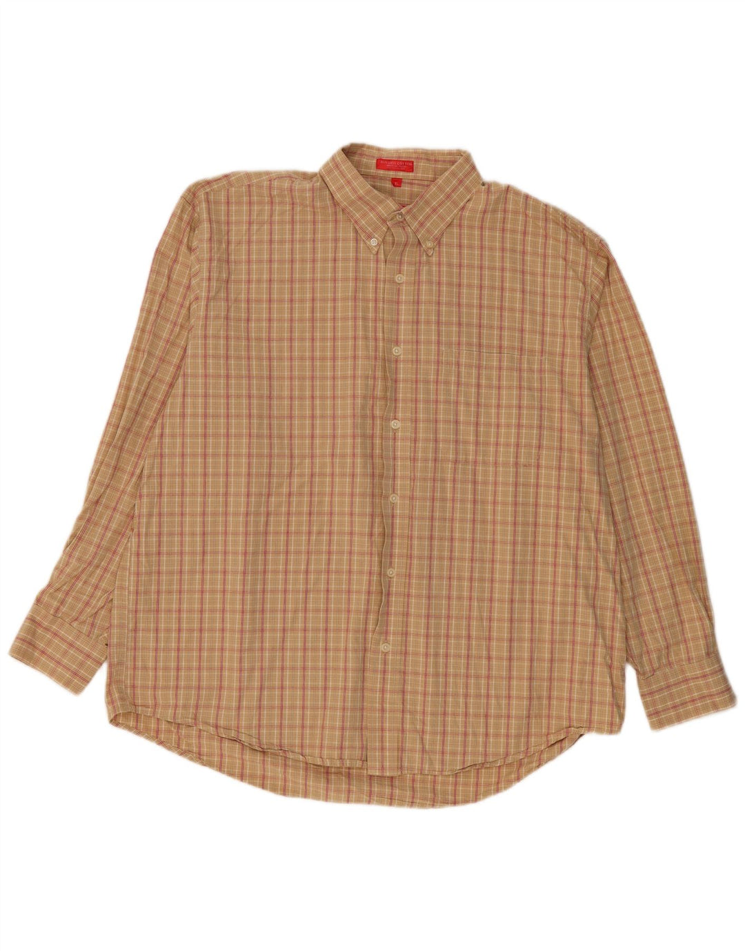 Camisa masculina Izod XL algodão xadrez bege