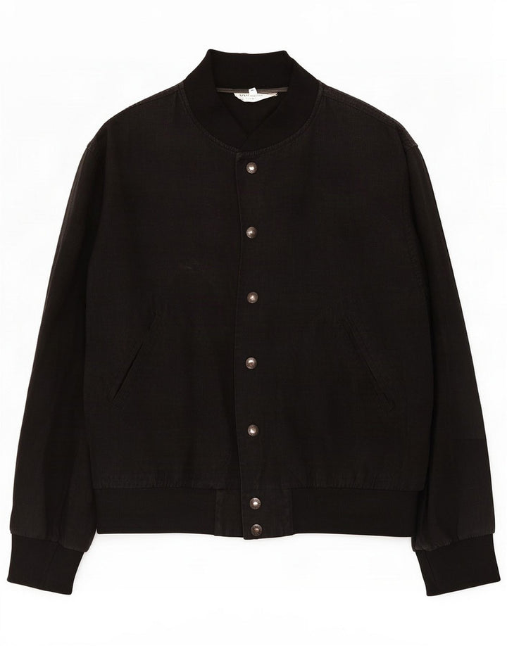 Iceberg Mens Graphic Bomber Jacket IT 48 Linho preto médio