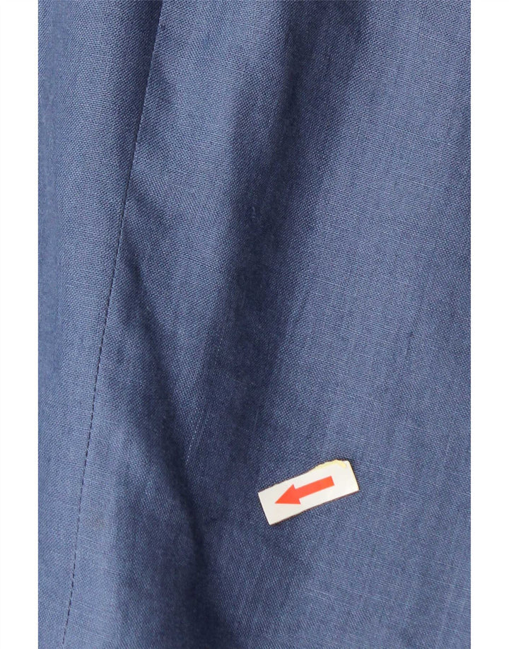 Jaqueta blazer masculina vintage com 2 botões IT 50 grande linho azul