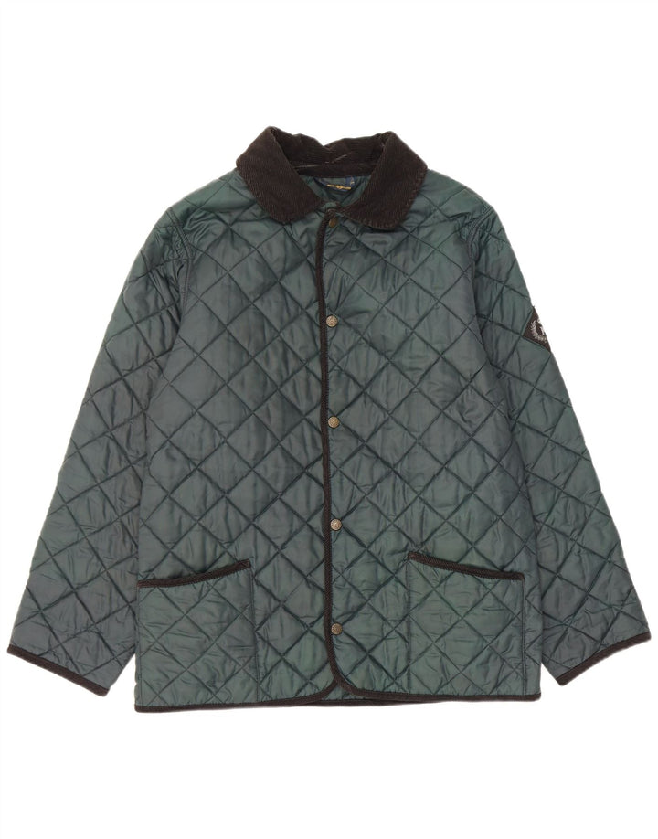 Jaqueta acolchoada masculina Henri Lloyd Reino Unido 36 nylon verde pequeno