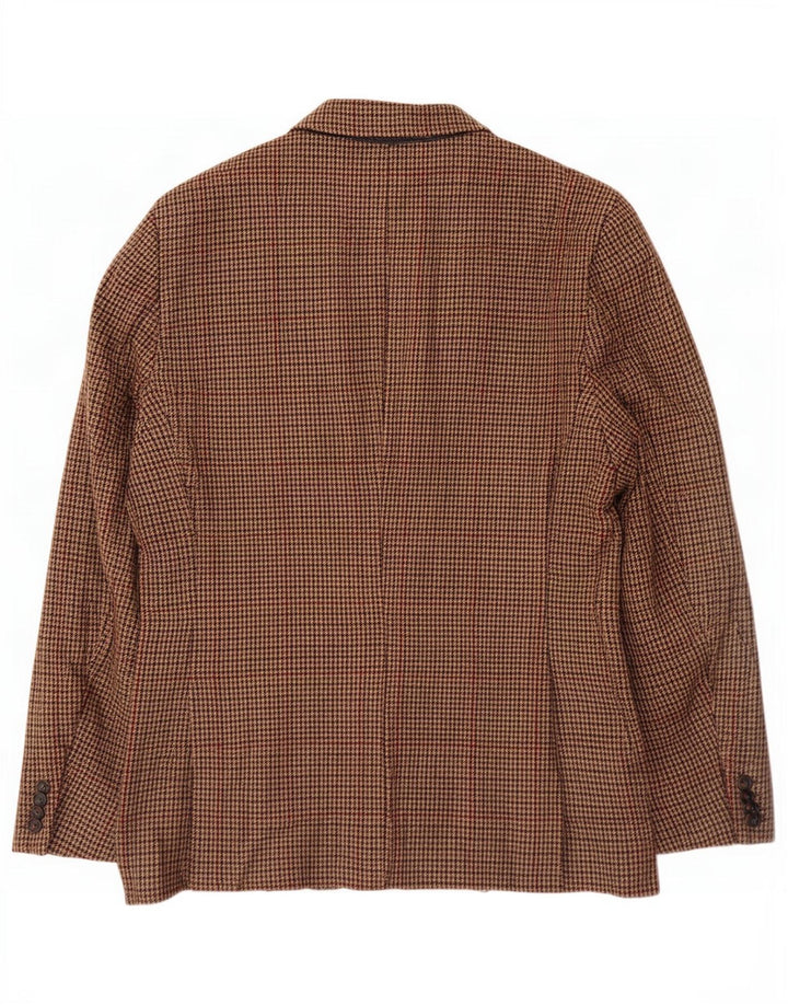 Scotch & Soda Jaqueta blazer masculina de 2 botões IT 52 XL marrom houndstooth lã