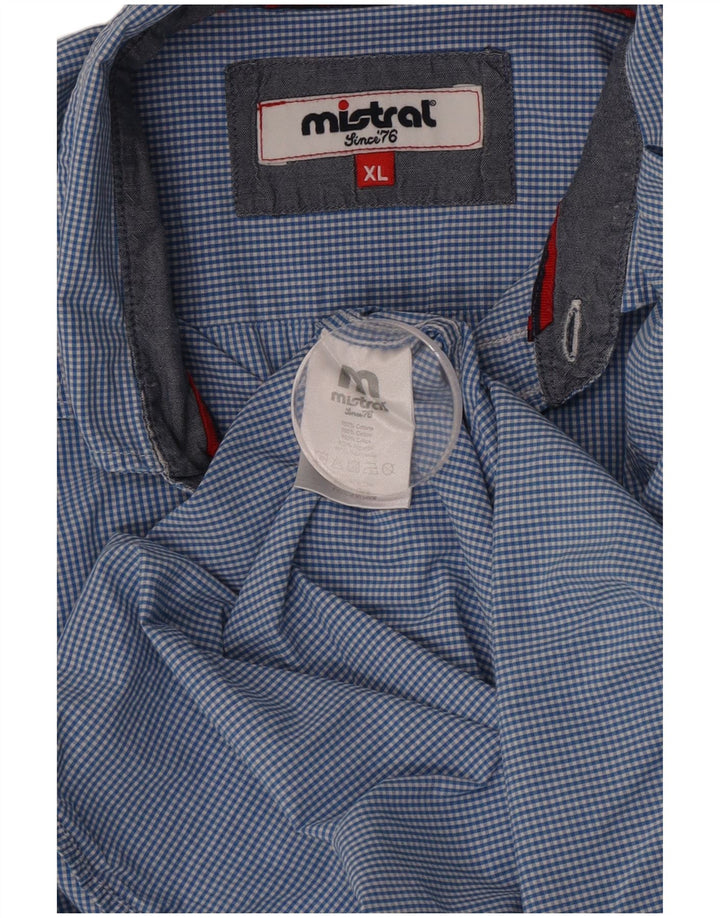 Camisa masculina Mistral XL azul algodão guingão