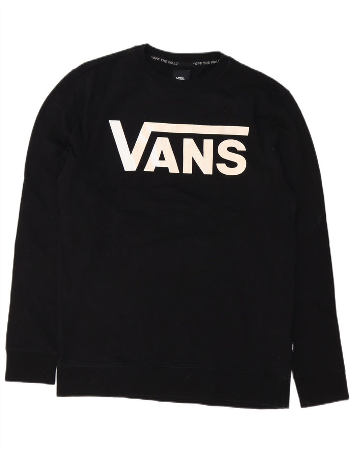 Vans Mens Graphic Moletom Jumper Médio Algodão Preto