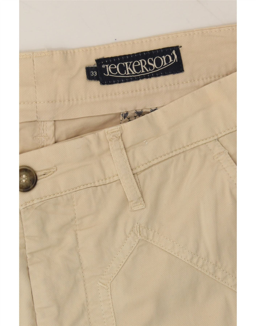 JECKERSON Mens Straight Chino Trousers W33 L33 Beige Cotton Vintage Jeckerson and Second-Hand Jeckerson from Messina Hembry 