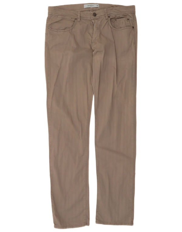 SIVIGLIA Mens Slim Fit Calça Casual W38 L34 Algodão Cinza