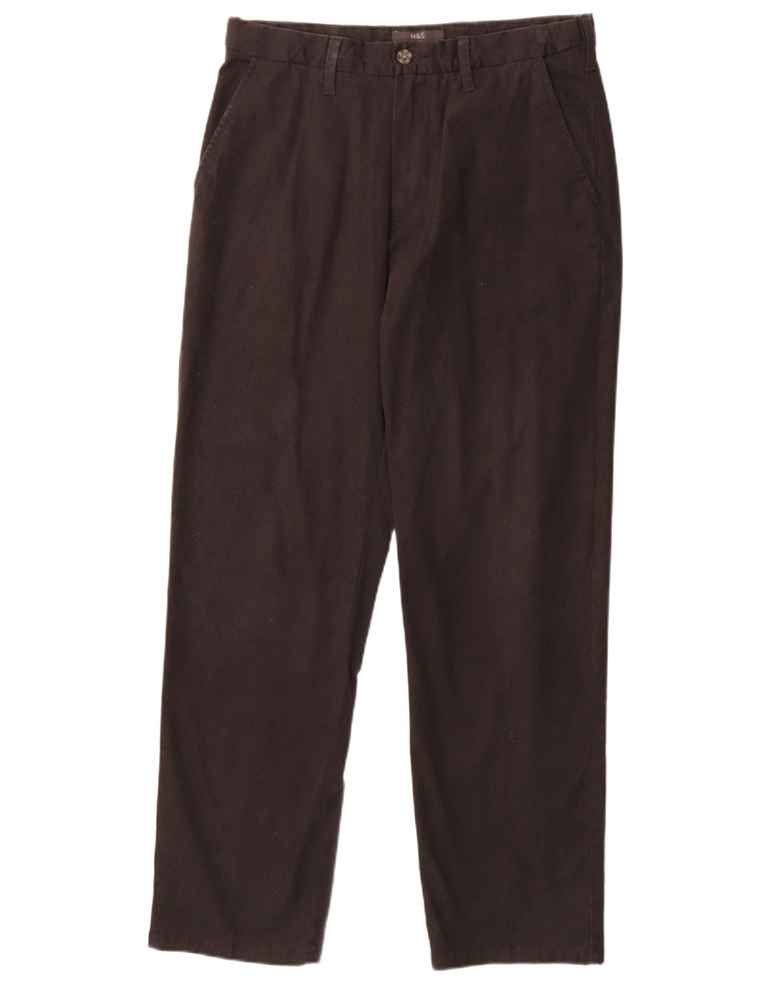 Calça Chino Masculina Marks & Spencer Regular Fit W32 L31 Algodão Preto