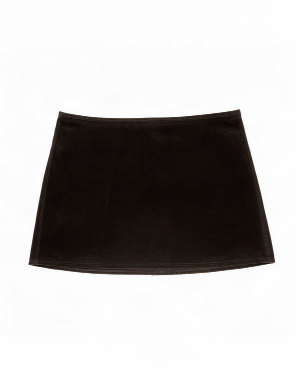 Benetton mini saia de veludo feminino IT 48 XL W36 algodão preto