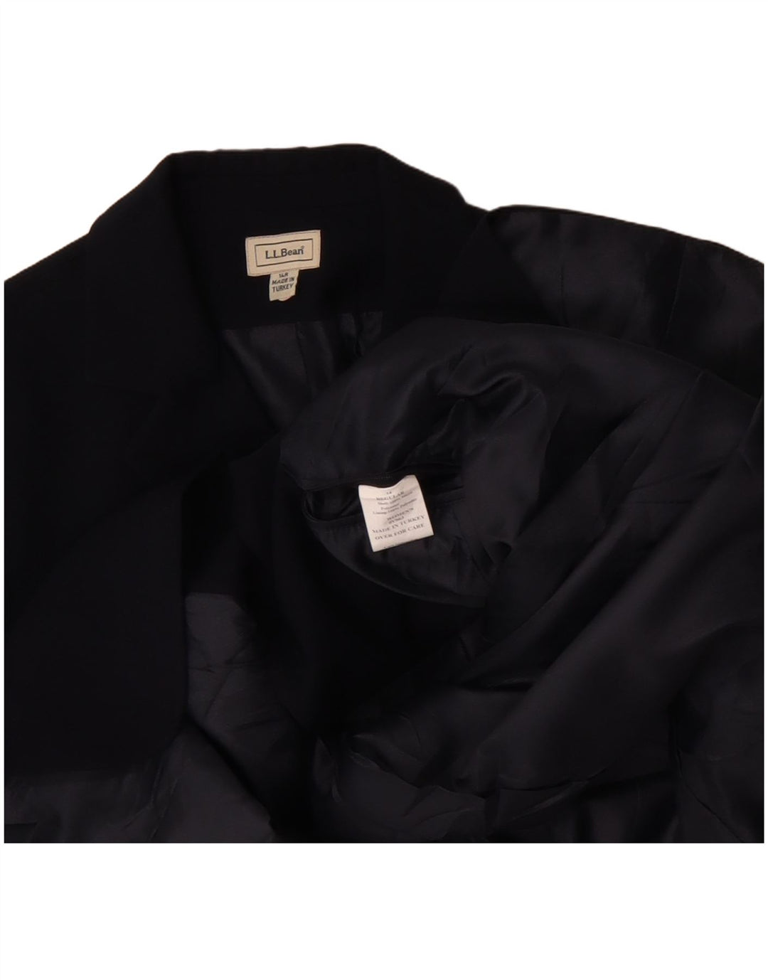 Jaqueta blazer feminina L.L.Bean de ajuste regular US 14 XL azul marinho poliéster