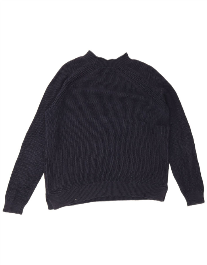 Suéter feminino Crew Clothing com gola tartaruga Reino Unido 12 médio azul marinho