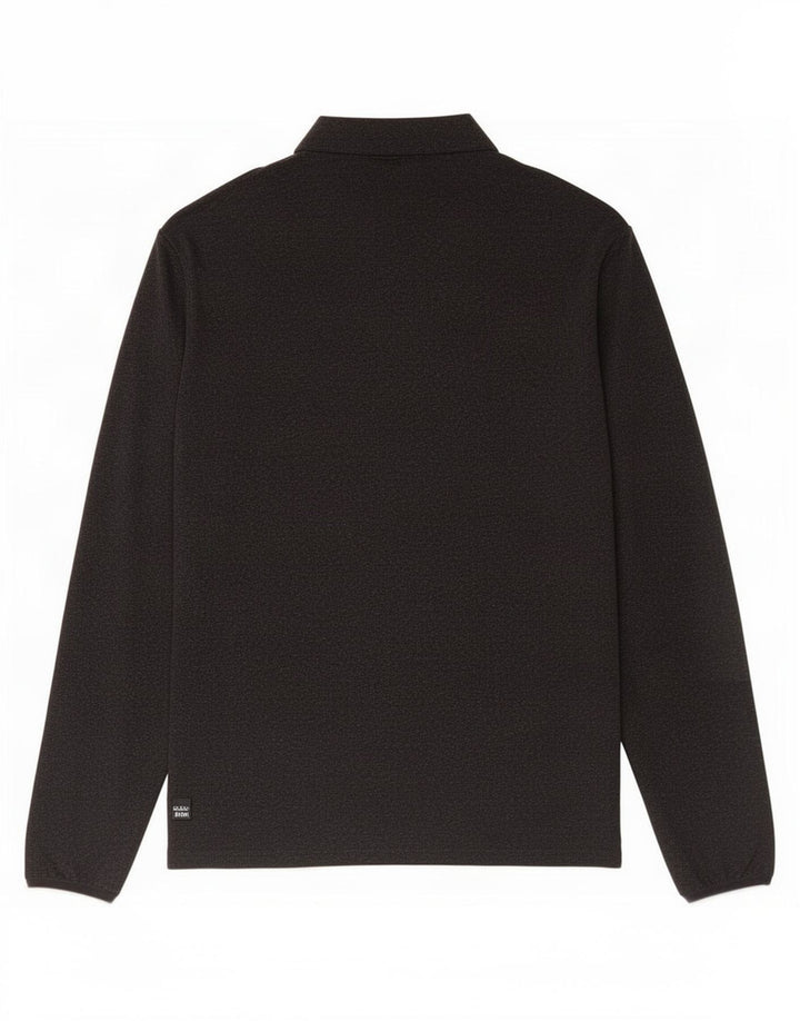 Calvin Klein Mens Zip Neck Pulôver Treino Top Grande Cinza Poliéster