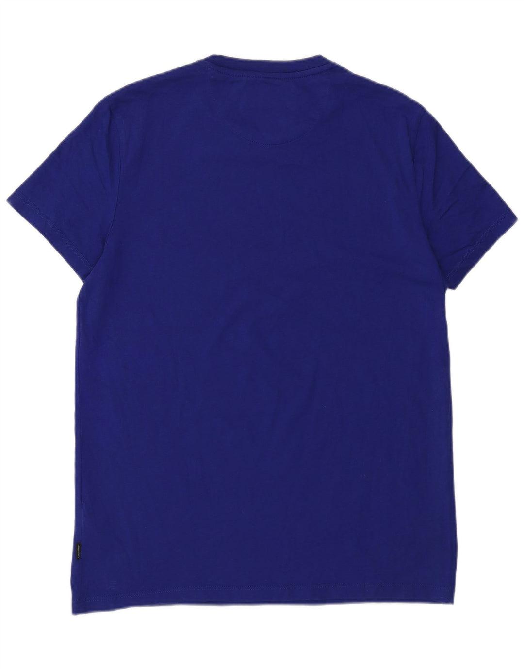 Calvin Klein Camiseta masculina top pequeno azul algodão