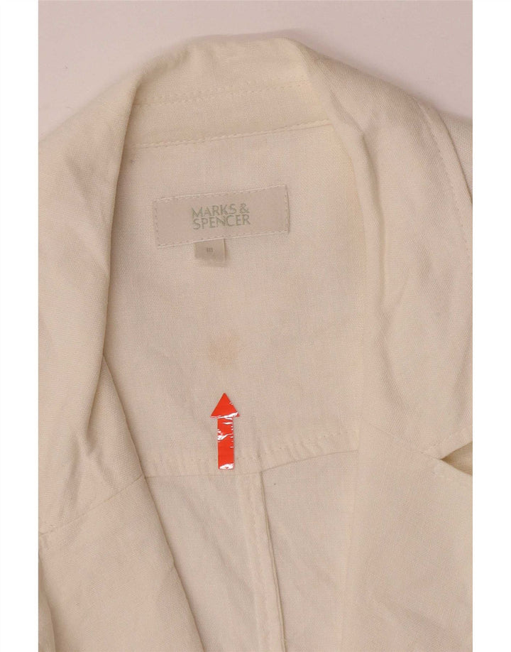 Jaqueta blazer feminina Marks & Spencer com 1 botão Reino Unido 18 XL branca