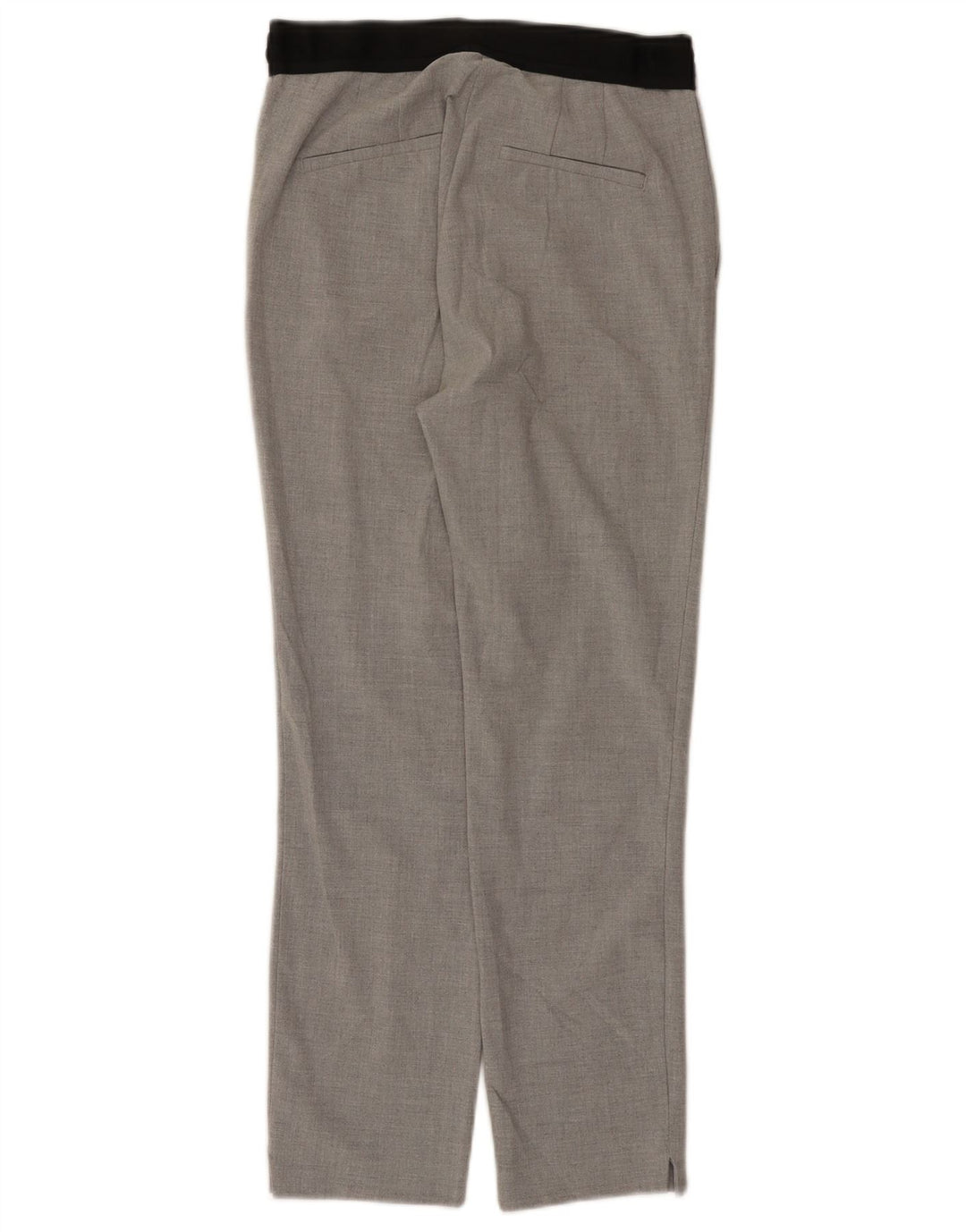 Calça feminina Zara Slim Suit pequena W26 L26 cinza colorblock poliéster
