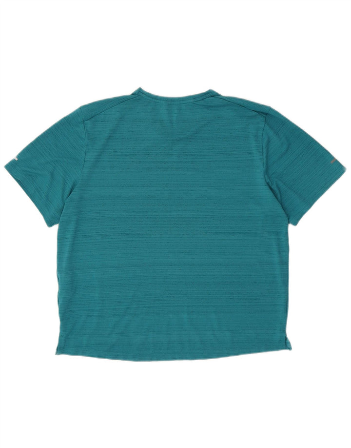 Camiseta feminina Nike Dri Fit UK 14 poliéster manchado turquesa médio