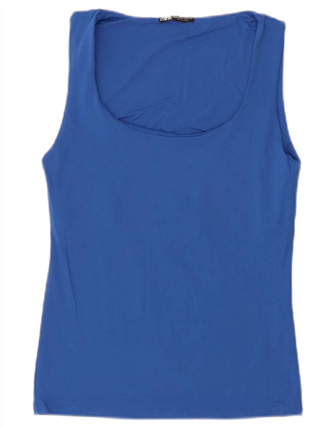 Colete feminino Zara UK 12 poliamida azul médio