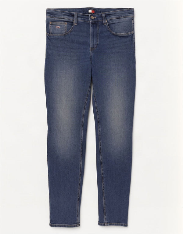 Tommy Hilfiger Masculino Austin Slim Tapered Jeans W33 L34 Azul Algodão
