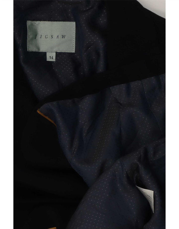 Jaqueta blazer feminina Jigsaw com 1 botão Reino Unido 14 médio preto