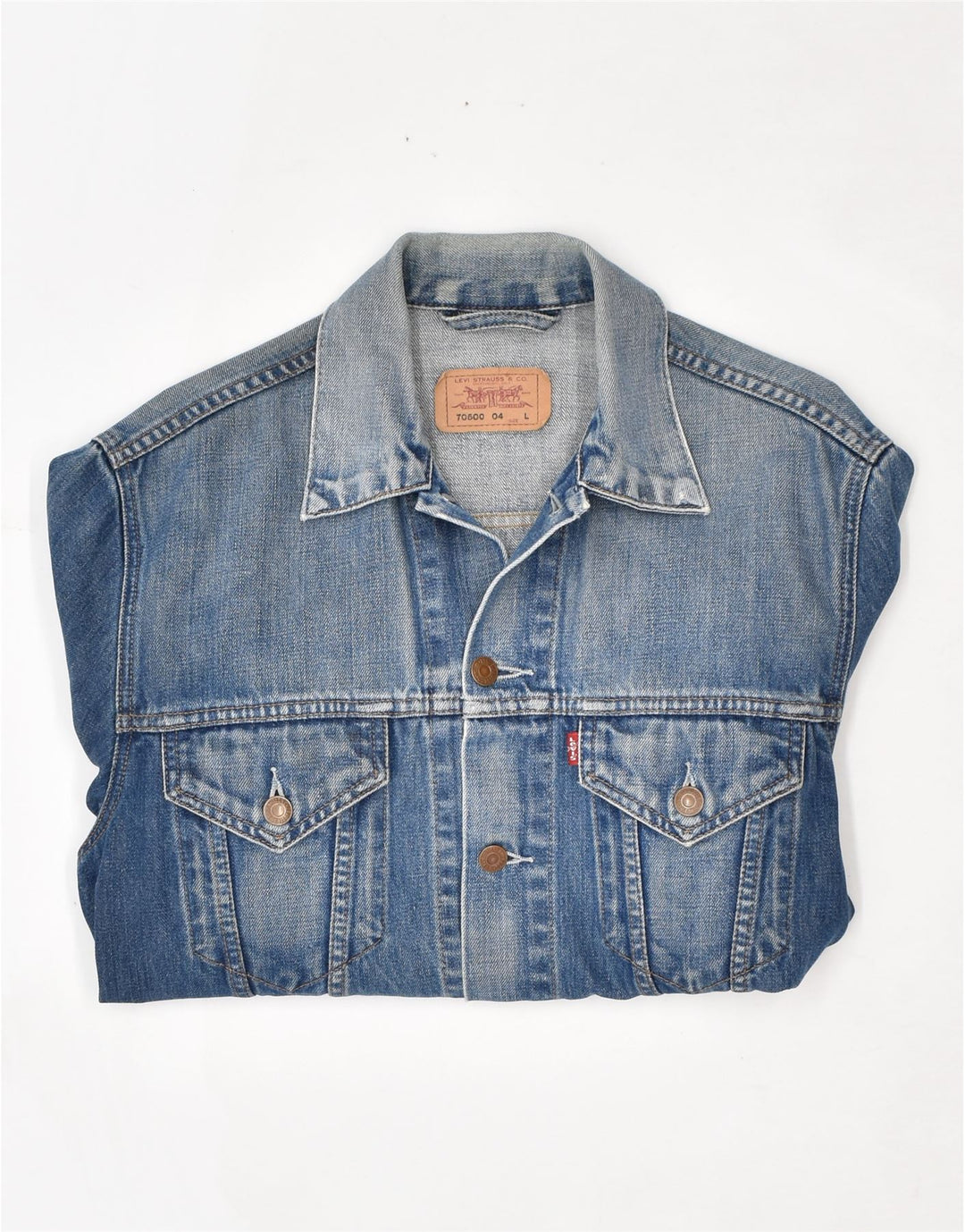 Jaqueta jeans feminina LEVI'S Reino Unido 14 grande algodão azul
