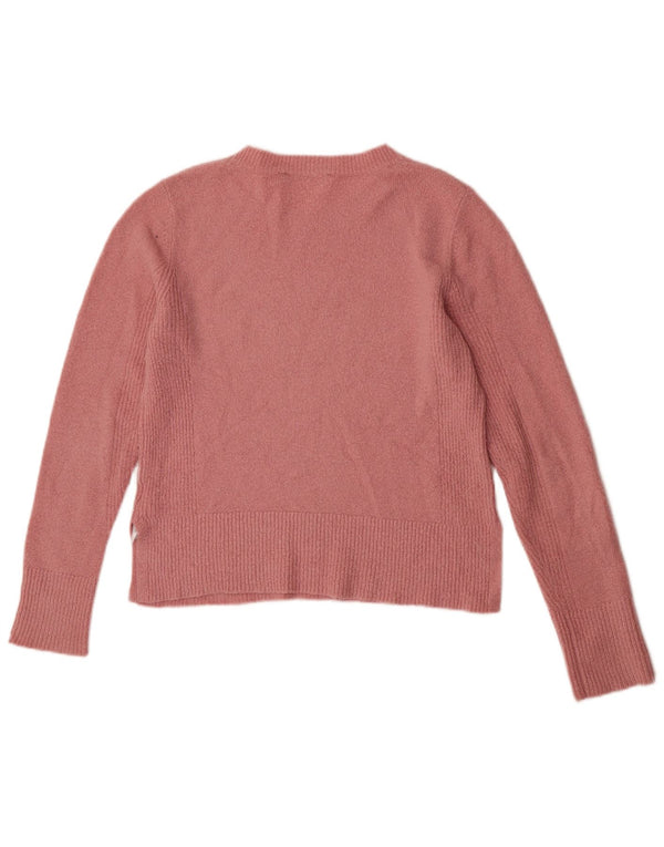 Suéter feminino Oasis com gola canoa Reino Unido 14 acrílico rosa médio