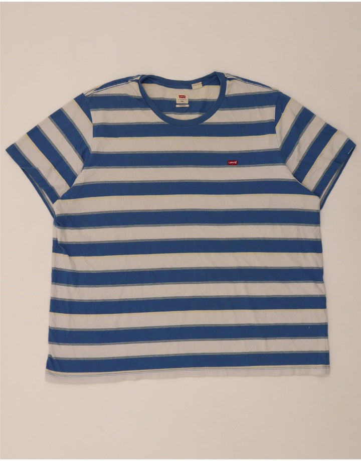 Camiseta masculina padrão Levi's 2XL algodão listrado azul