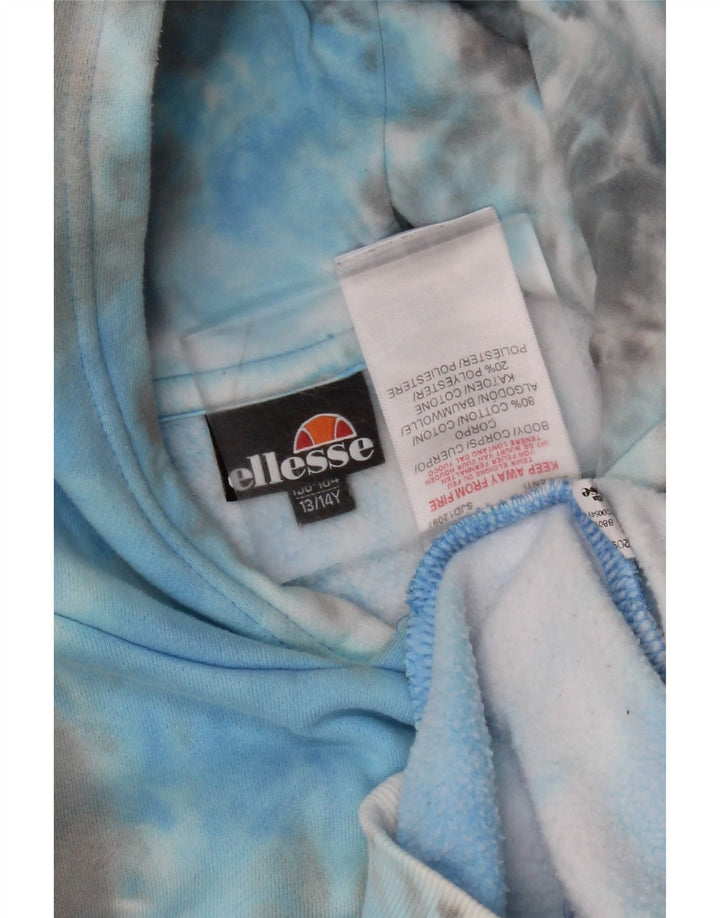 ELLESSE Suéter com capuz para meninos 13-14 anos azul tie-dye algodão