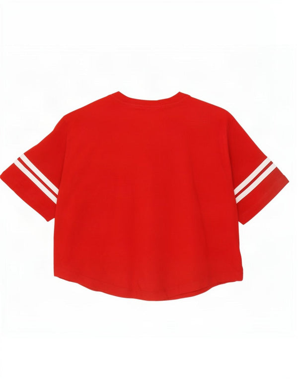 Camiseta feminina Champion Crop Graphic UK 14 algodão vermelho médio