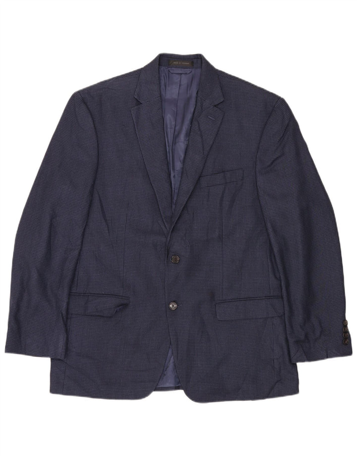 Jaqueta Blazer Masculina Ralph Lauren com 2 Botões Reino Unido 38 Médio Azul Marinho Houndstooth