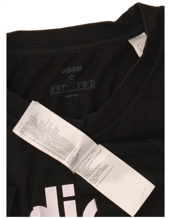 ADIDAS Mens Graphic T-Shirt Top Pequeno Algodão Preto