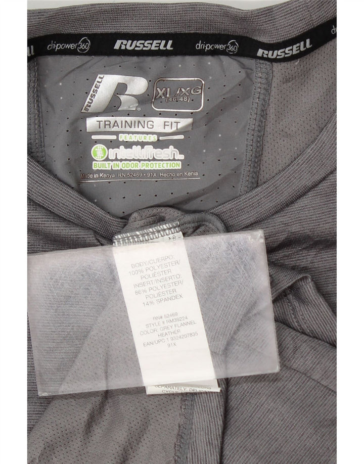 Camiseta masculina RUSSELL ATLÉTICA Dri-Power XL poliéster cinza