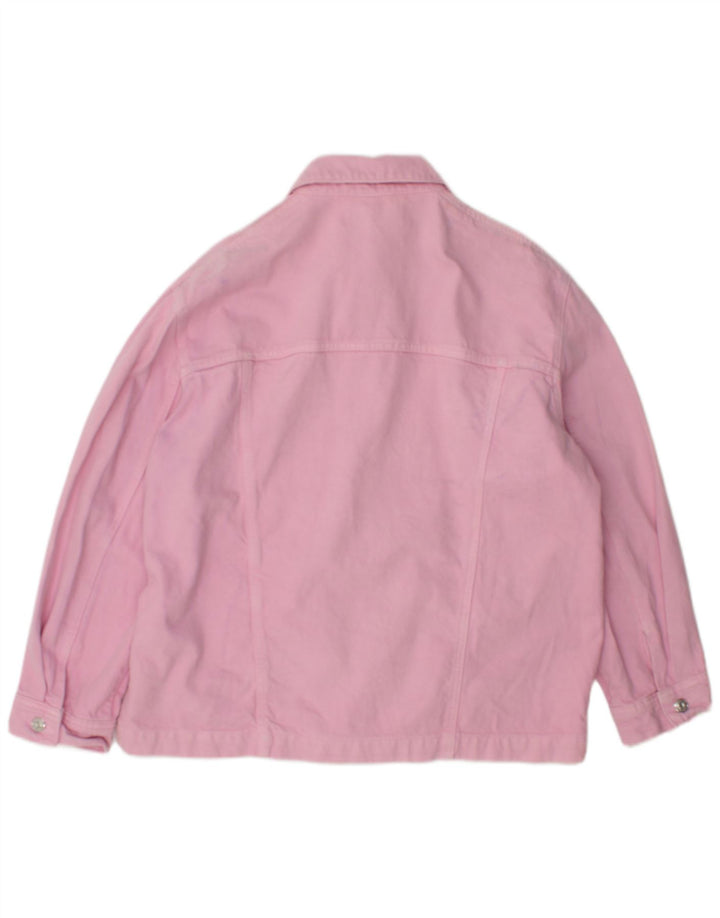 Jaqueta jeans feminina grande ZARA Reino Unido 10 algodão rosa pequeno