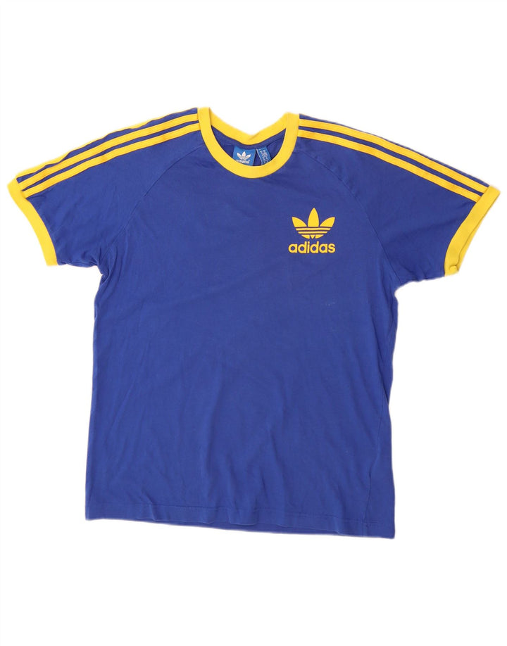 Camiseta masculina ADIDAS Top médio algodão azul marinho