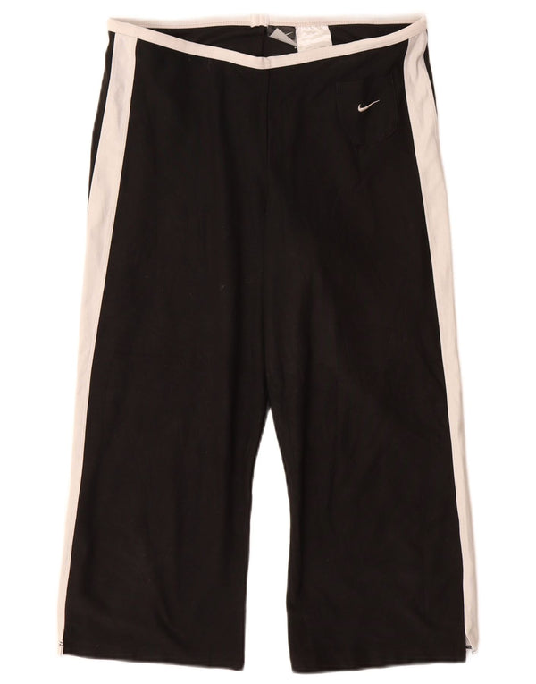 Calça de treino feminina NIKE Dri Fit US 8/10 médio preto colorblock