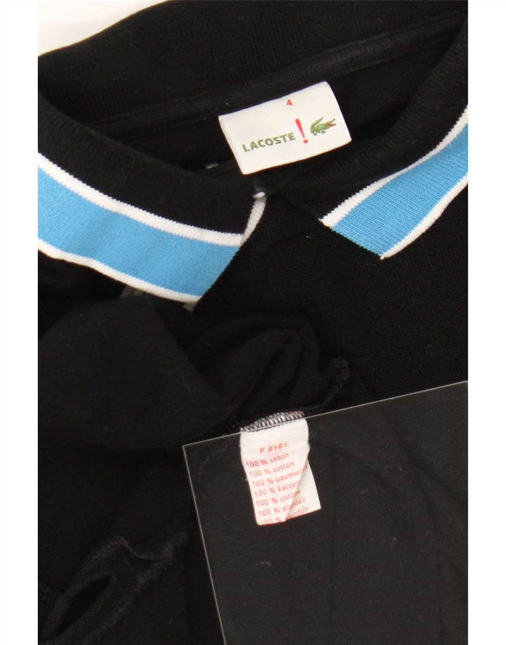 Camisa polo masculina Lacoste tamanho 4 médio preto colorblock algodão