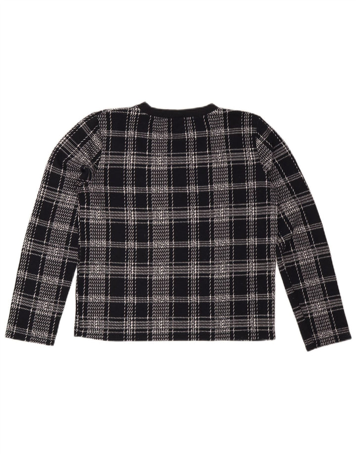 ZARA moletom feminino jumper UK 14 médio xadrez azul marinho